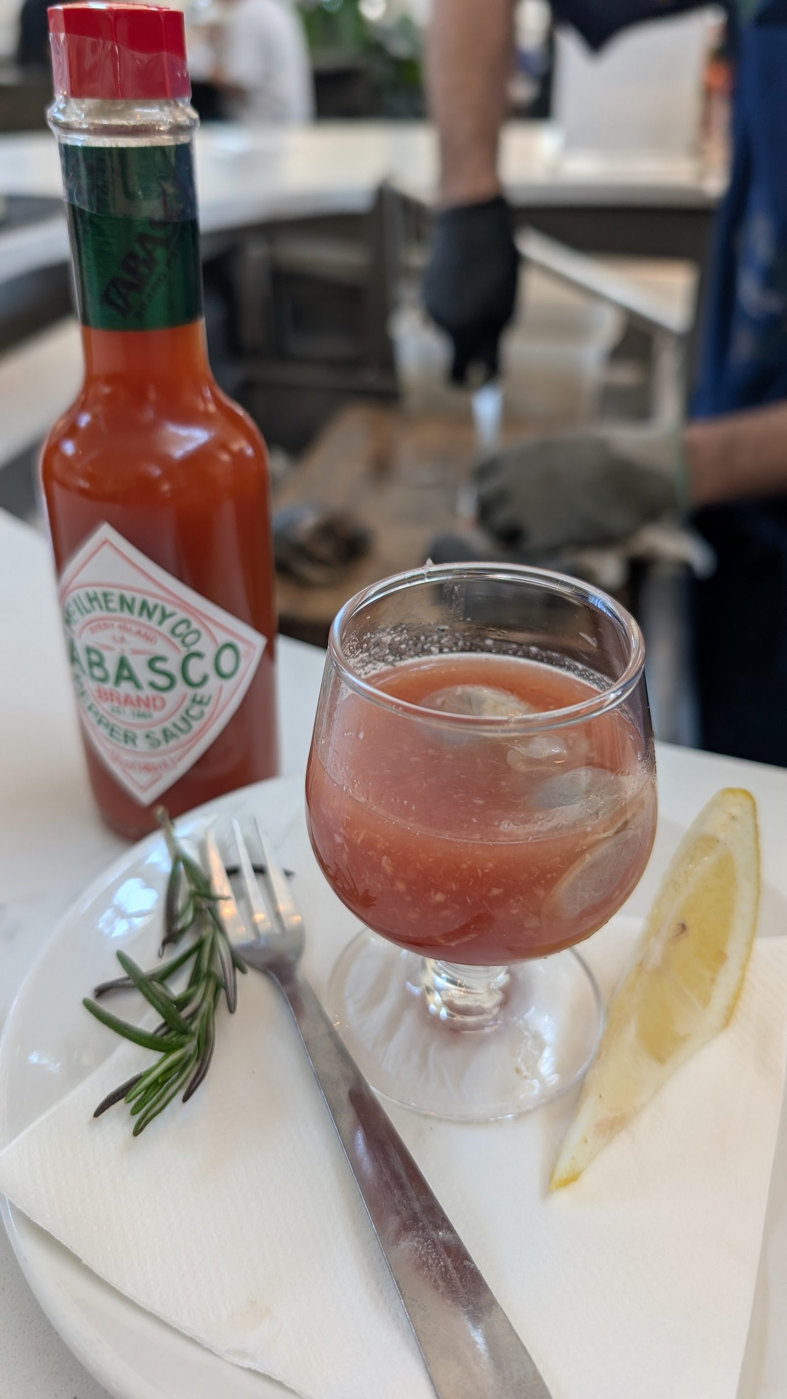 Bloody Mary cocktail at the 150th anniversary party